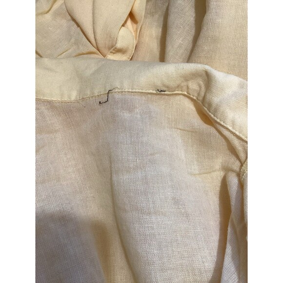 J. Crew Camp Collar Shirt Featherweight Linen Blend Button Up Shirt Yellow 4 - Picture 5 of 7